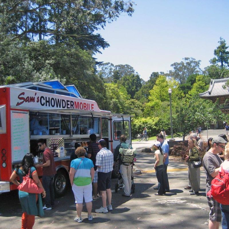 Sam's ChowderMobile serving seafood in Golden Gate Park
